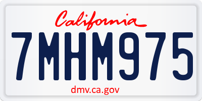 CA license plate 7MHM975