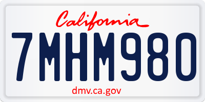 CA license plate 7MHM980
