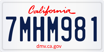 CA license plate 7MHM981