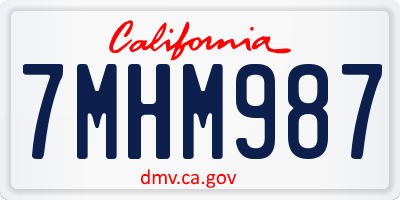 CA license plate 7MHM987