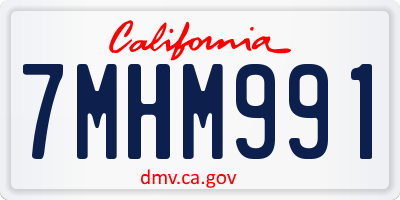 CA license plate 7MHM991