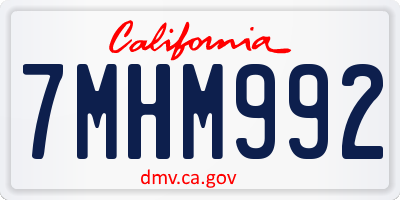 CA license plate 7MHM992