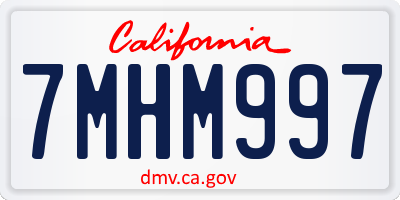 CA license plate 7MHM997