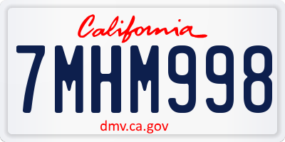 CA license plate 7MHM998