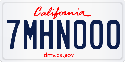 CA license plate 7MHN000