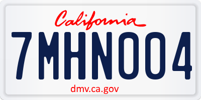 CA license plate 7MHN004