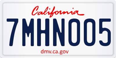 CA license plate 7MHN005