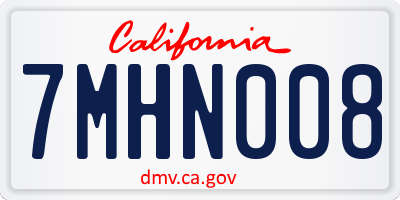 CA license plate 7MHN008
