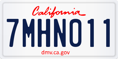 CA license plate 7MHN011