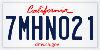 CA license plate 7MHN021