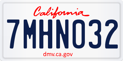 CA license plate 7MHN032