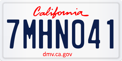 CA license plate 7MHN041