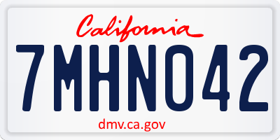 CA license plate 7MHN042