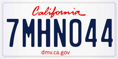CA license plate 7MHN044