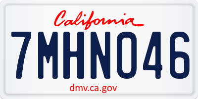 CA license plate 7MHN046