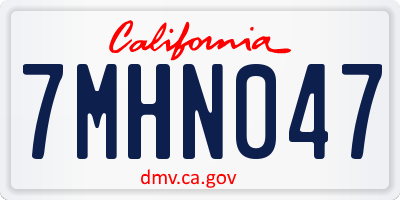 CA license plate 7MHN047