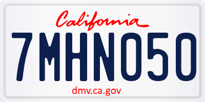 CA license plate 7MHN050