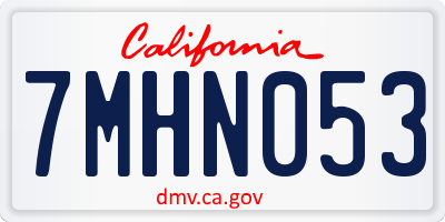CA license plate 7MHN053