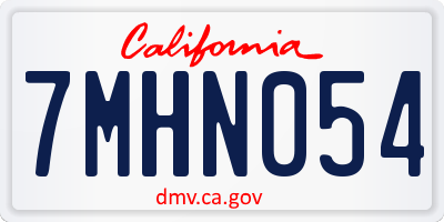 CA license plate 7MHN054