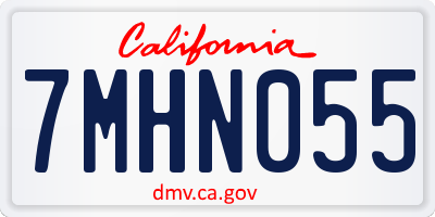 CA license plate 7MHN055