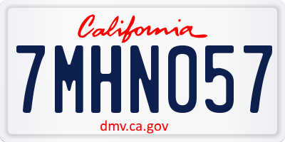 CA license plate 7MHN057