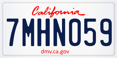 CA license plate 7MHN059
