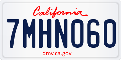 CA license plate 7MHN060
