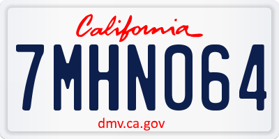 CA license plate 7MHN064
