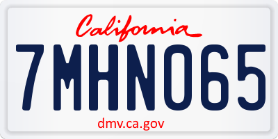 CA license plate 7MHN065