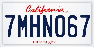 CA license plate 7MHN067