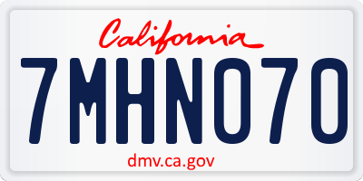 CA license plate 7MHN070