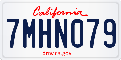 CA license plate 7MHN079