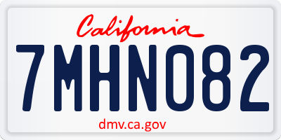 CA license plate 7MHN082