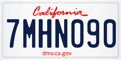 CA license plate 7MHN090