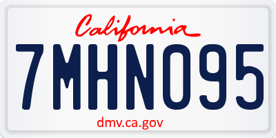 CA license plate 7MHN095