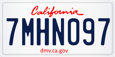 CA license plate 7MHN097
