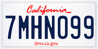 CA license plate 7MHN099