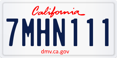 CA license plate 7MHN111