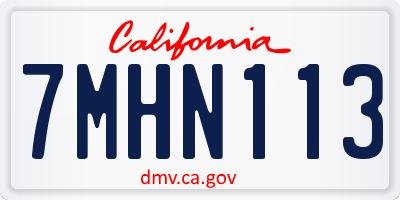CA license plate 7MHN113