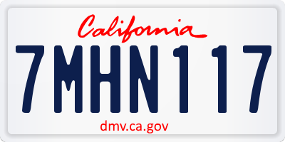 CA license plate 7MHN117