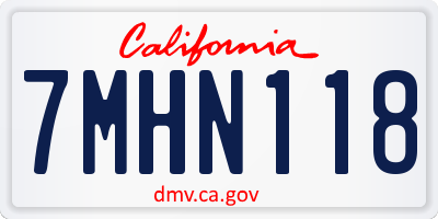 CA license plate 7MHN118