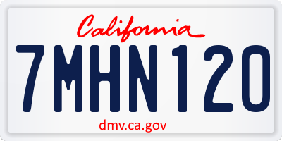CA license plate 7MHN120