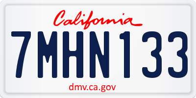 CA license plate 7MHN133