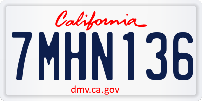 CA license plate 7MHN136