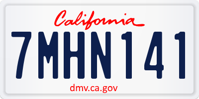 CA license plate 7MHN141