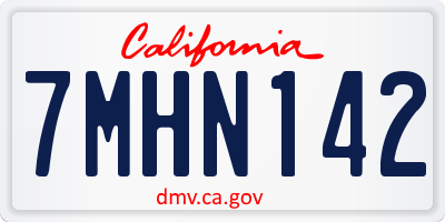 CA license plate 7MHN142