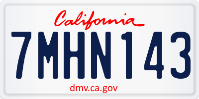 CA license plate 7MHN143
