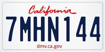 CA license plate 7MHN144