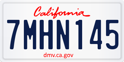 CA license plate 7MHN145