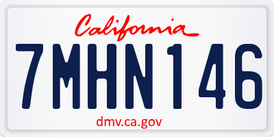 CA license plate 7MHN146